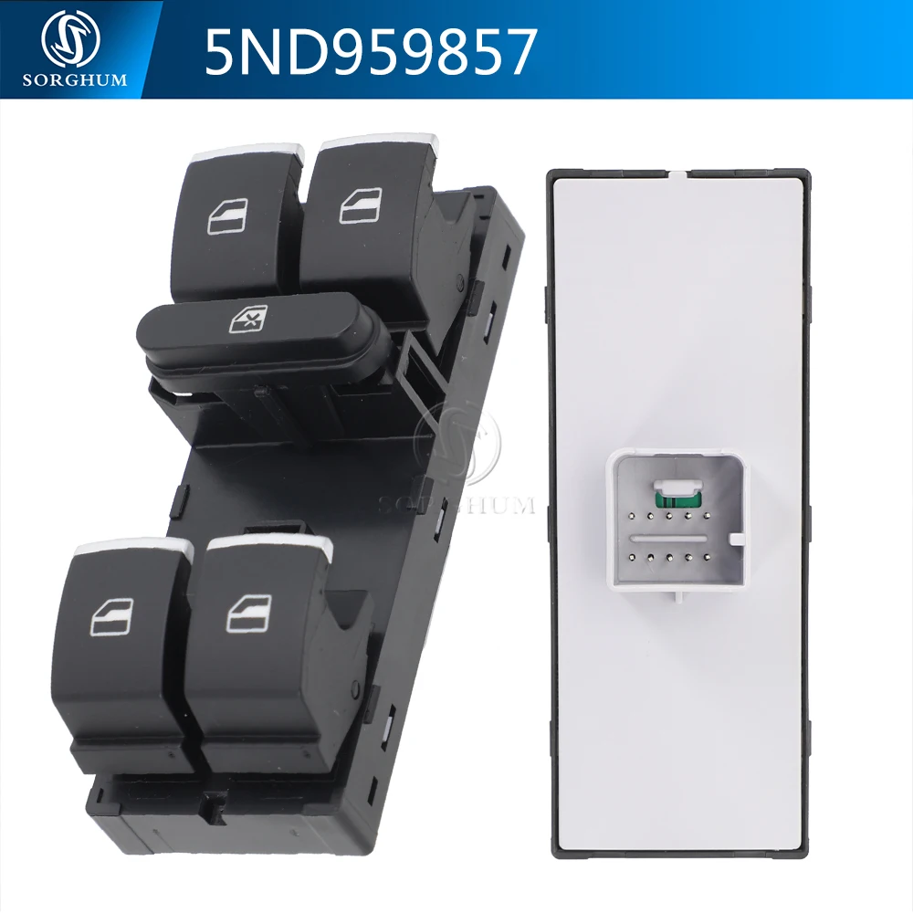 SORGHUM 5ND959857 1K4959857B Master Window Switch Single Button For VW Jetta Golf GTI MK5 MK6 Passat B6 B7 CC Touran Tiguan Seat