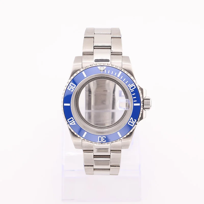 

40mm Blue Submariner NH35 NH36 NH34 Cases and Bracelet Set for Seiko Mods Automatic Man Watch Replacement Parts