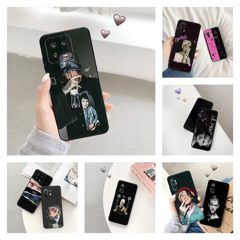 Silicone Black Phone Cases for Xiaomi Redmi Note 12 Pro 11 SE 11S A1 Plus 10C Prime 11E 11T 10 Lite 10S Lil Peep Cover