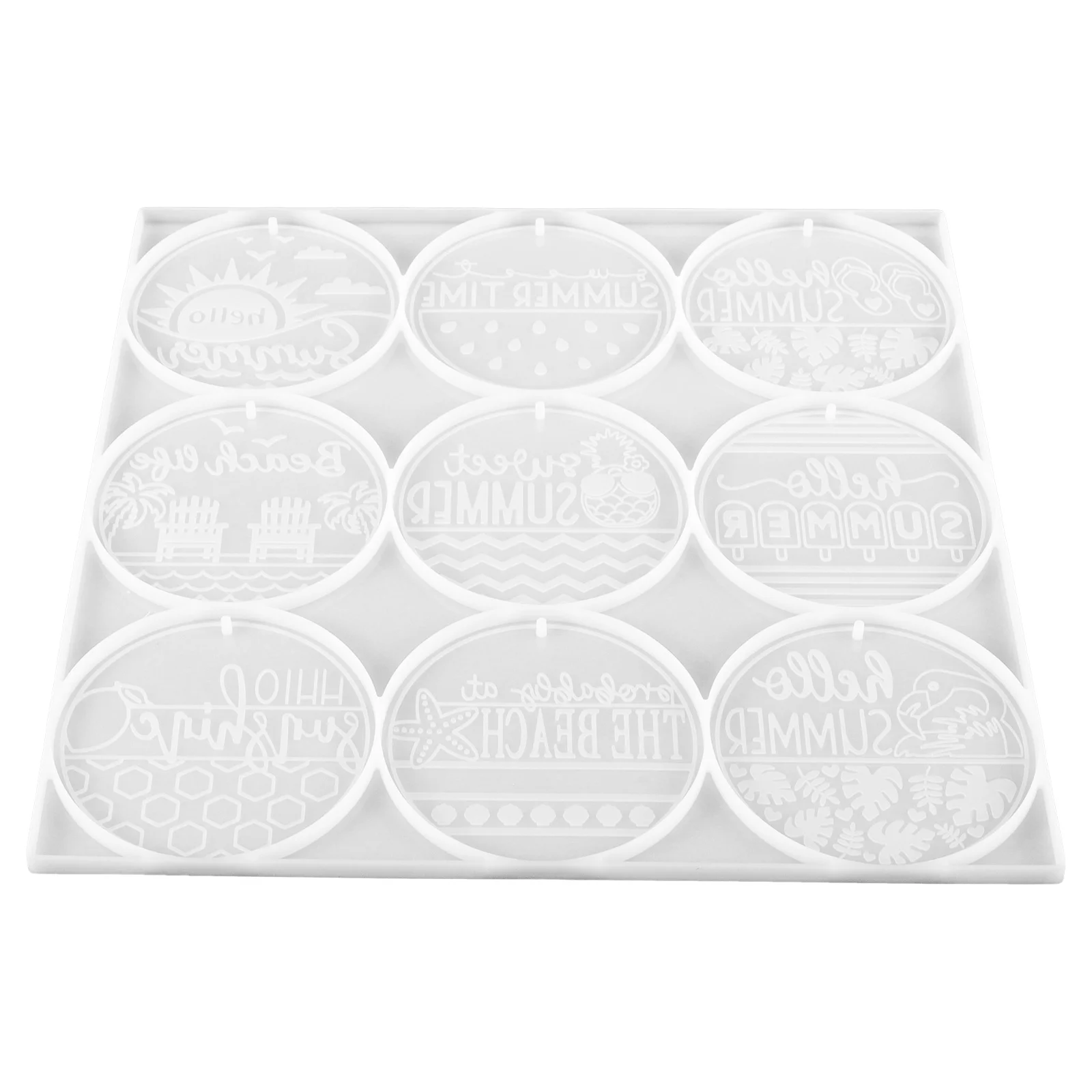 

Round Silicone Key Chain Mold Flexible Durable Reusable Silicone Resin Pendant Molds DIY Keychain Craft Supply