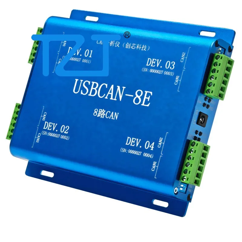 TZT USBCAN-8E/USBCANFD-8E Industrial 8-Channel CAN Analyzer 480Mbps USB2.0 3KV Electrical Isolation Compatible with CAN Protocol