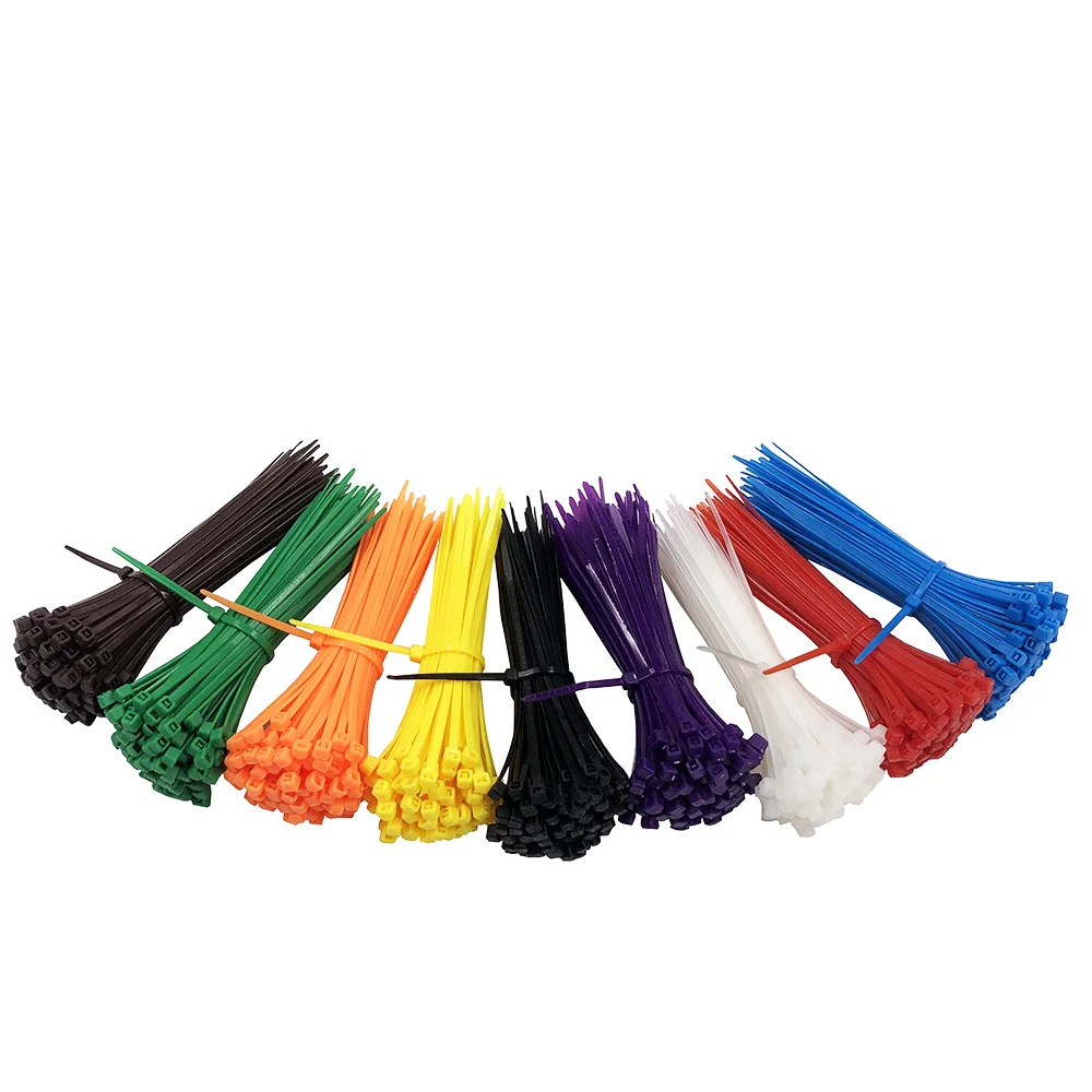 100pcs/bag 9 Colors 3x100 3*100 Self-Locking Nylon Wire Cable Zip Ties Cable Ties White Black Organiser Fasten Cable