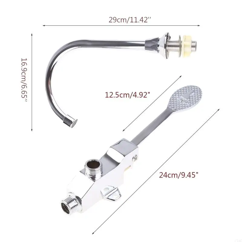 단일 홀 풋 페달 제어 냉수 수도꼭지 데크 마운트 풀다운 수도꼭지 C7AC