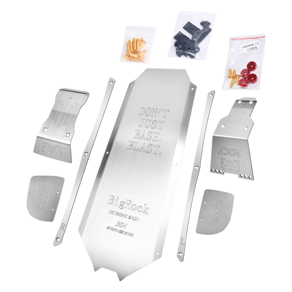 GPM for ARRMA 1/7 BIG ROCK 6S 4X4 BLX ARA7612 MONSTER TRUCK RC Car Metal Stainless Steel Front Center Rear Chassis Armor