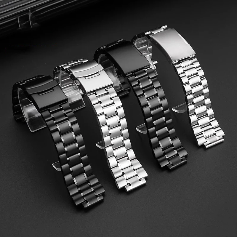 24*16mm lug end silver black stainless steel watchband for men's TIMEX T2N720 T2N721 TW2R55500 T2N721 watch strap bracelet