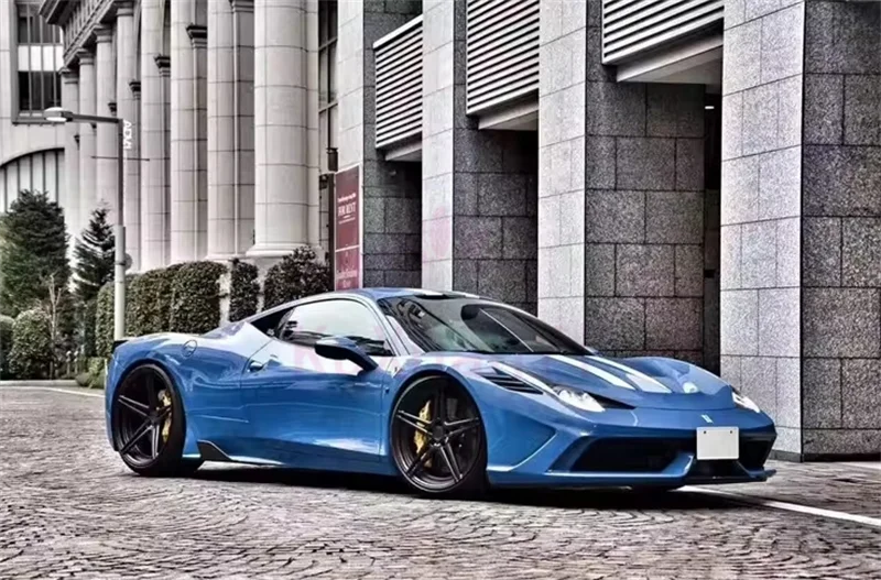 For Ferrari 458 Upgrade SP Style Resin Primer Carbon Fiber Front Bumper Rear Bumper Side Skirts Engine Hood Body Kit