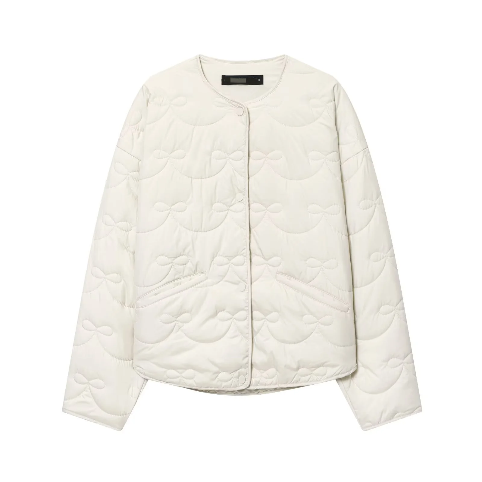 

Осень 2023, новый продукт, женское стеганое пальто с бантом и круглым вырезом, многофункциональное, повседневное, легкое, в форме сердца, одинарное