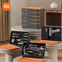 Xiaomi Deli 1/7/13/34 Pcs Laminated Tool Set Multi-functional Home Repair Hand Tools with PP Material Parts Storage Boxes Wrench