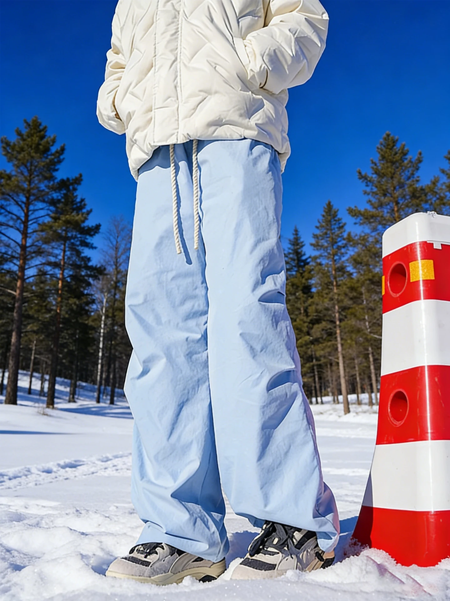 

Blue Men's down Pants Winter Outdoor Wear Couples Northeast Polar Cold Resistant Windproof Waterproof Skiing Climbing Pants