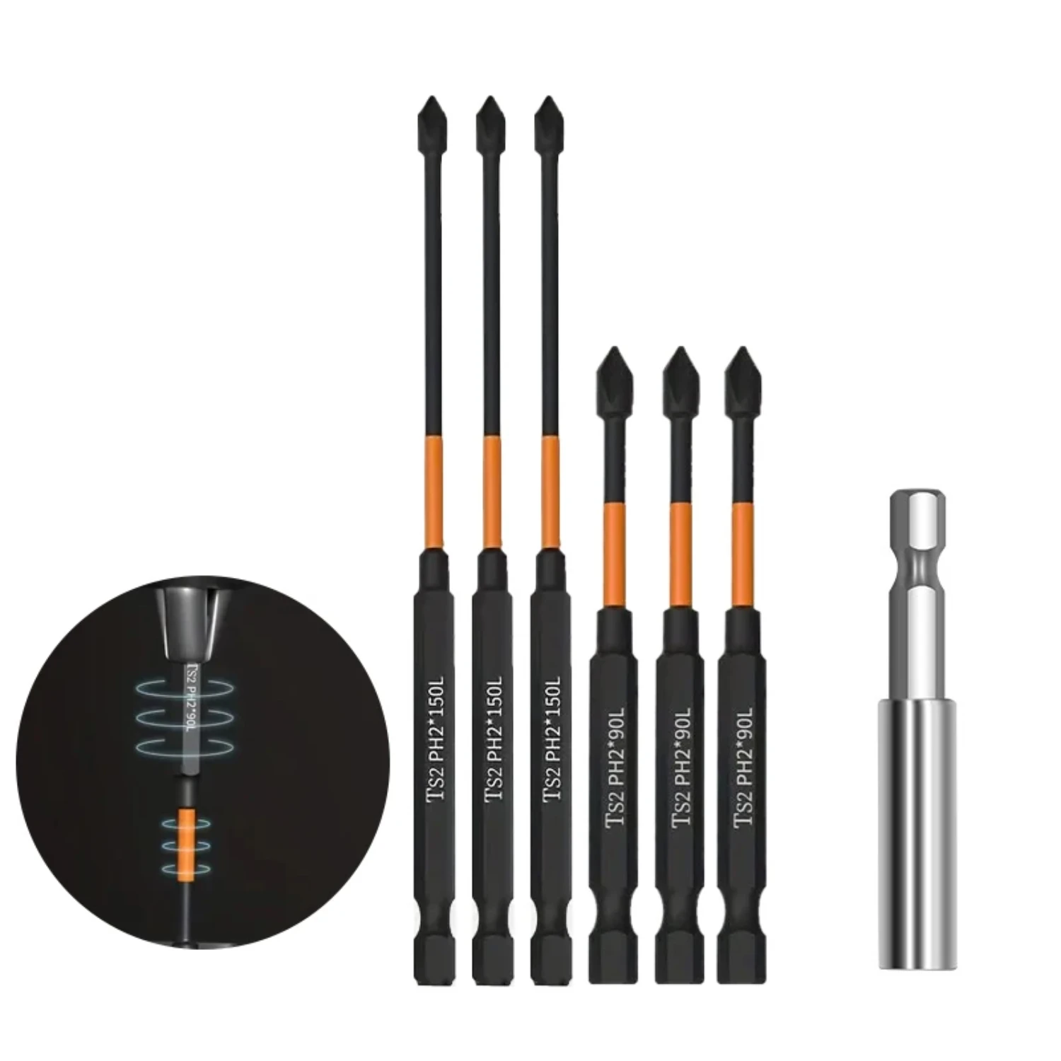 Enhanced Durable High Strength Tungsten Steel Anti-Slip Cross Screwdriver Set, Strong High Hardness Hard D1 Hand Drill Screw Set