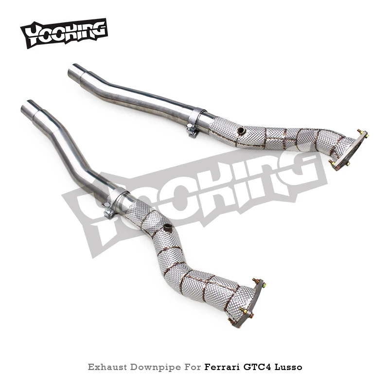 Yooking Exhaust Downpipe For Ferrari GTC4 Lusso V12 6.3L 2016+ Stainless Steel Exhaust Pipe
