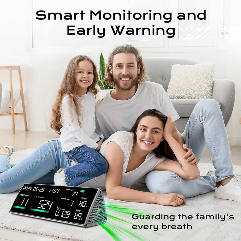 N11R--Air-Quality-Monitor-TVOC,-PM2.5,-PM1.0,-PM10,-Temperature,-Humidity-And-Time-Display-Metal-Surfaceair-Quality-Tester