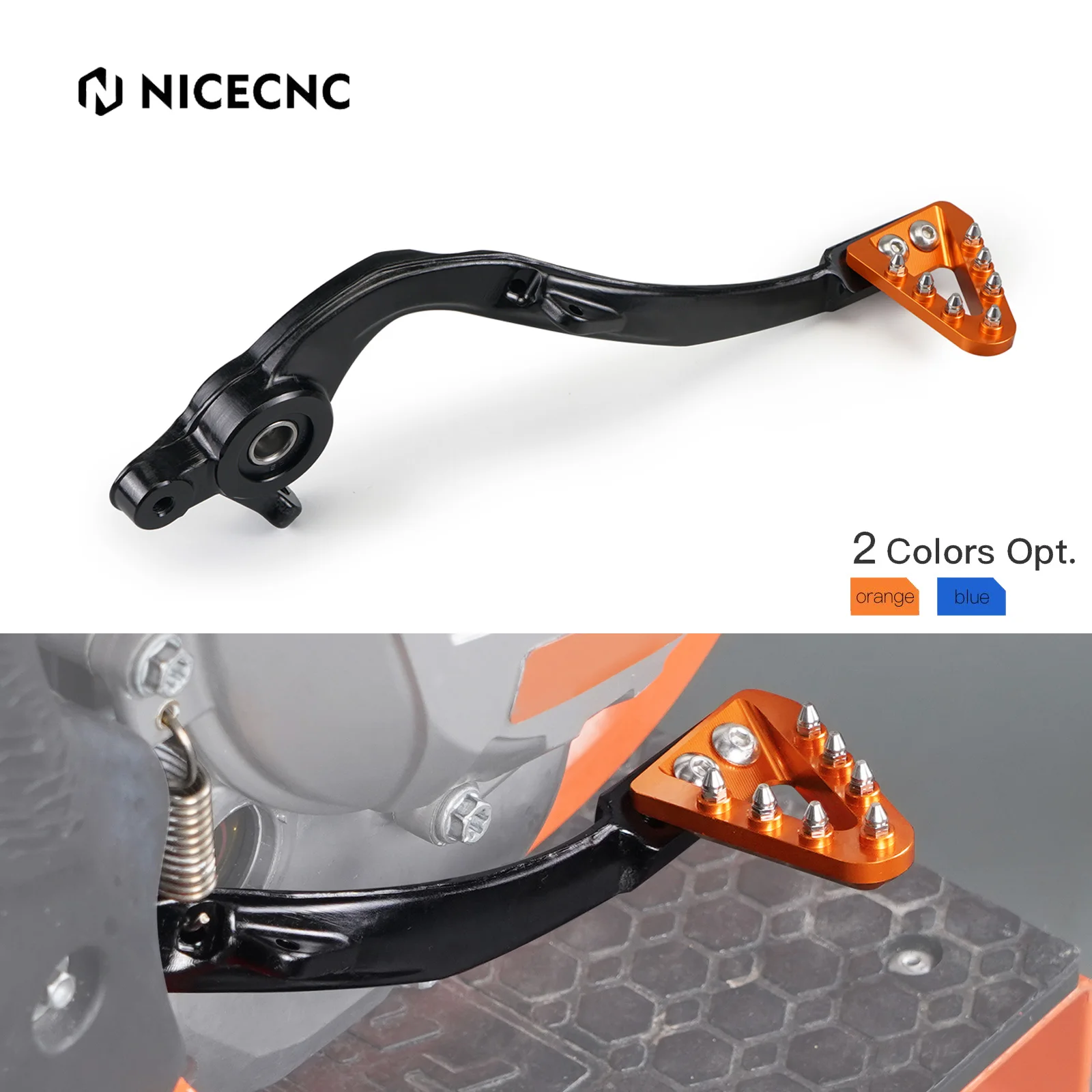 

NICECNC For KTM 2017-2025 EXC 300 EXCF 350 EXC 450 SX 125 SXF 450 XC XCF XCW TPI Six Days Adjustable Forged Brake Pedal Lever