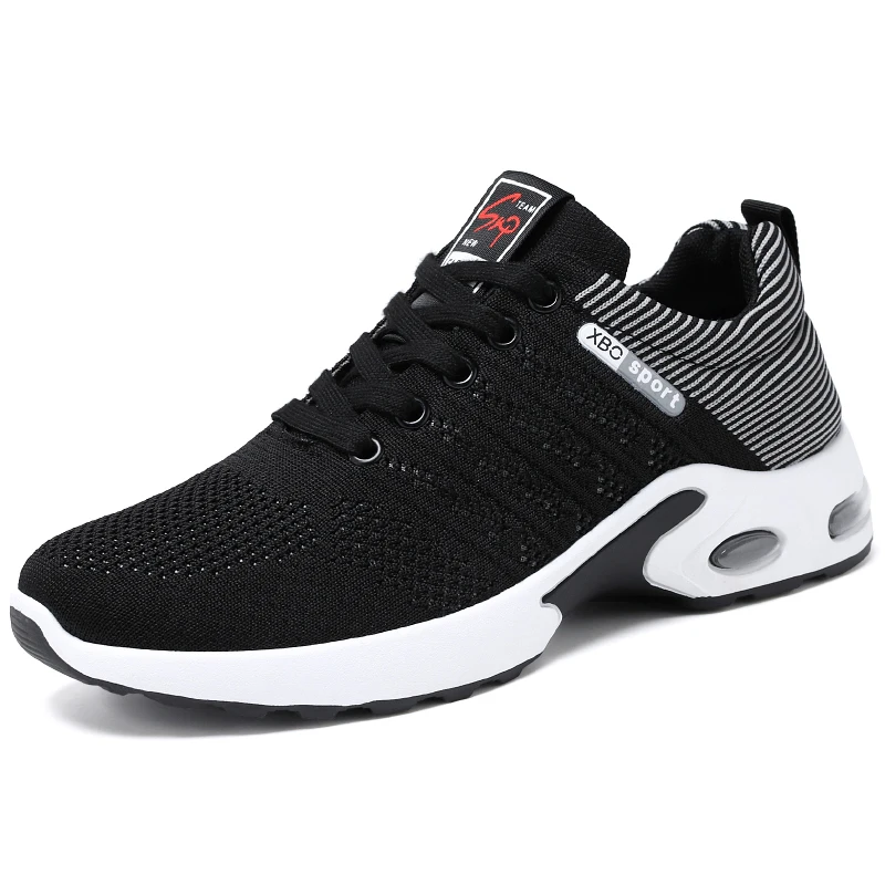 Men Sports Running Shoes, Lightweight Breathable Mesh Sneakers, Anti-slip Wear-resistant Thick Sole Casual Athletic Footwear