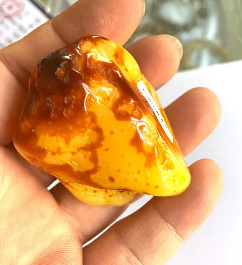 40*55mm Natural Mexican Amber Beeswax Rough Stone Pendant+100% Certified