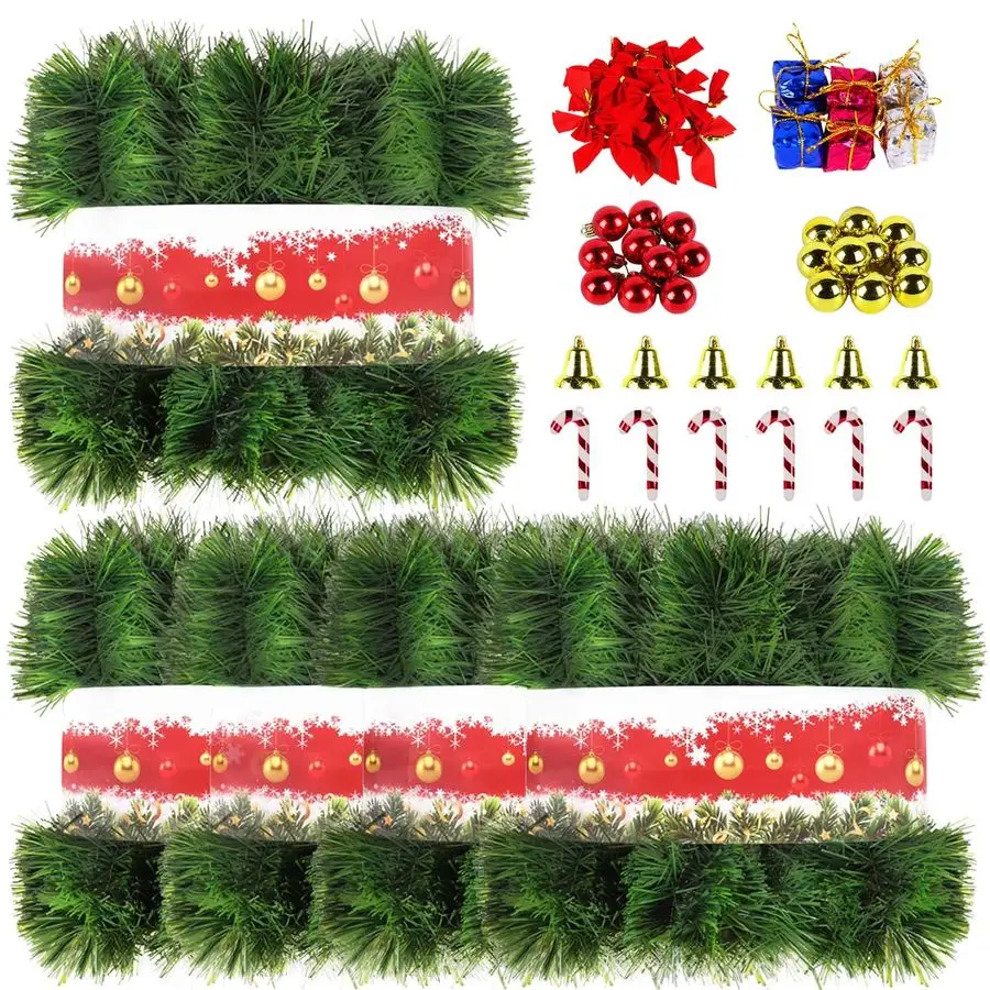 

Pack 250FT Christmas Green Garland Flower for Christmas and NonLit Soft Holiday Decor for Outdoor Indoor Artificial Twist Greene