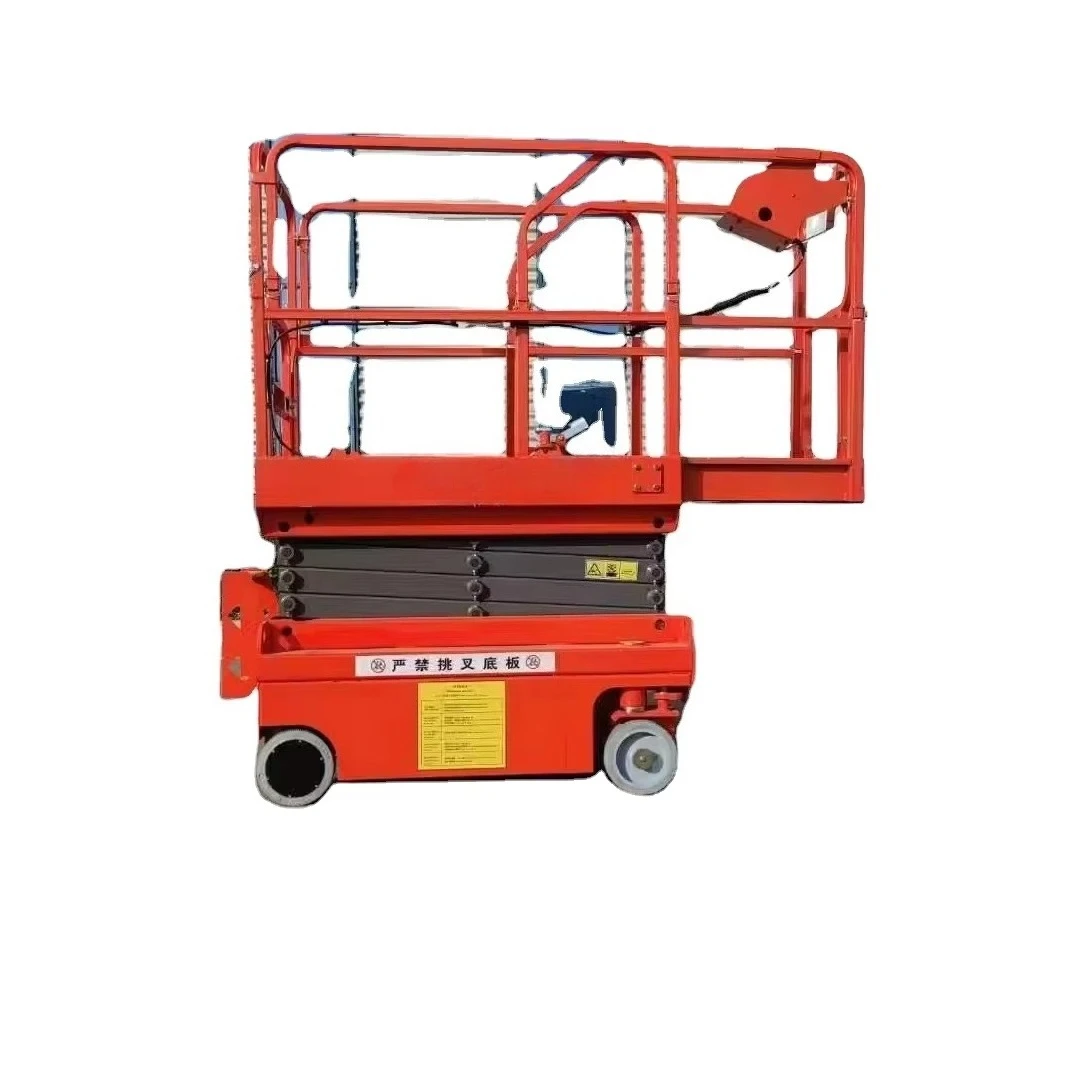 Electric Mobile Elevator Self-walking Lifting Platform Aerial Work Car Lift Shear Fork Climbing New 320KG Load Wire Rope