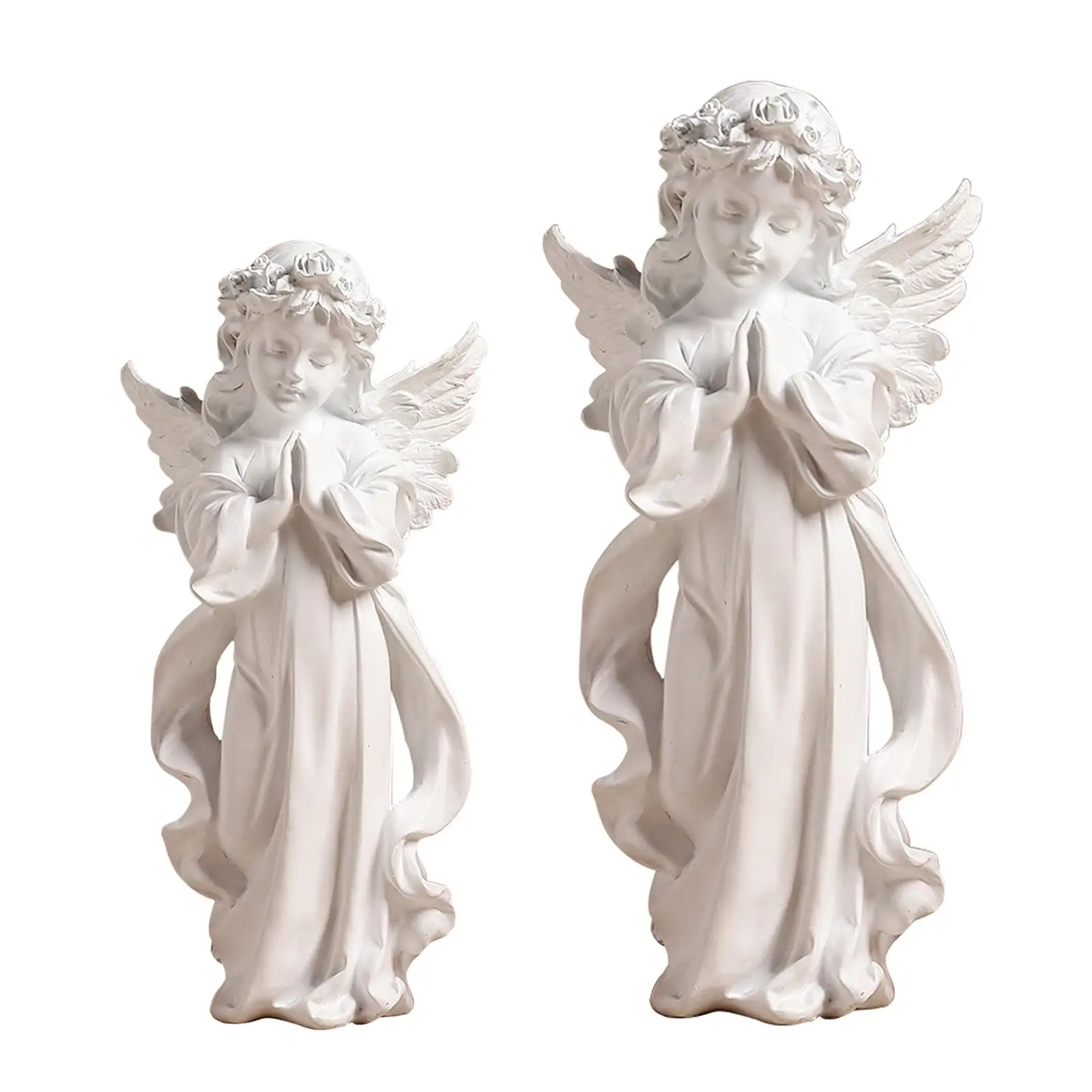 Angel Statue Handmade Resin Angel Sculpture Carved Figurine for Home Office