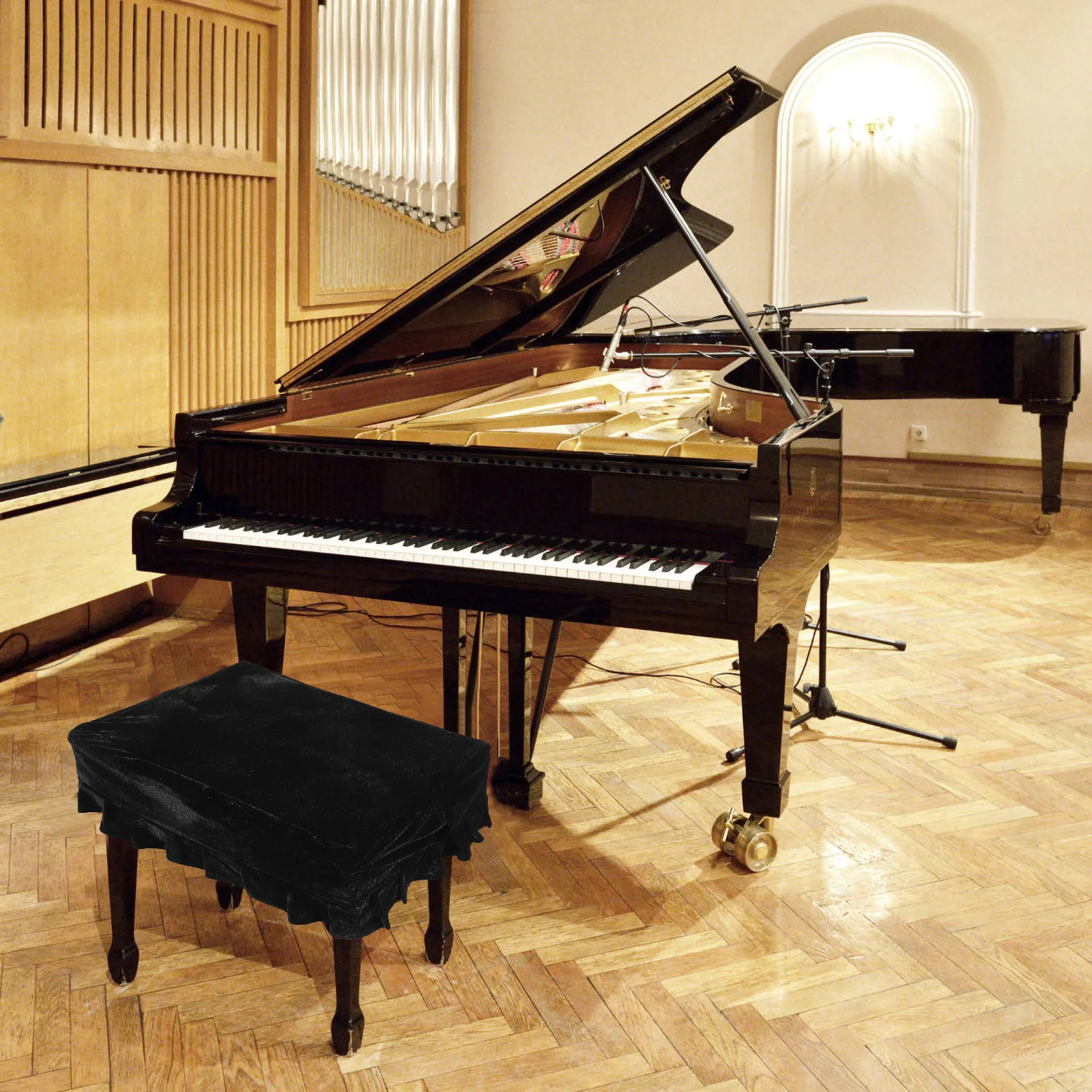 

Piano Stool Cover Soft Comfortable Dustproof Protective Stretch Slipcover for Piano Bench Durable Music Room Protective Cover