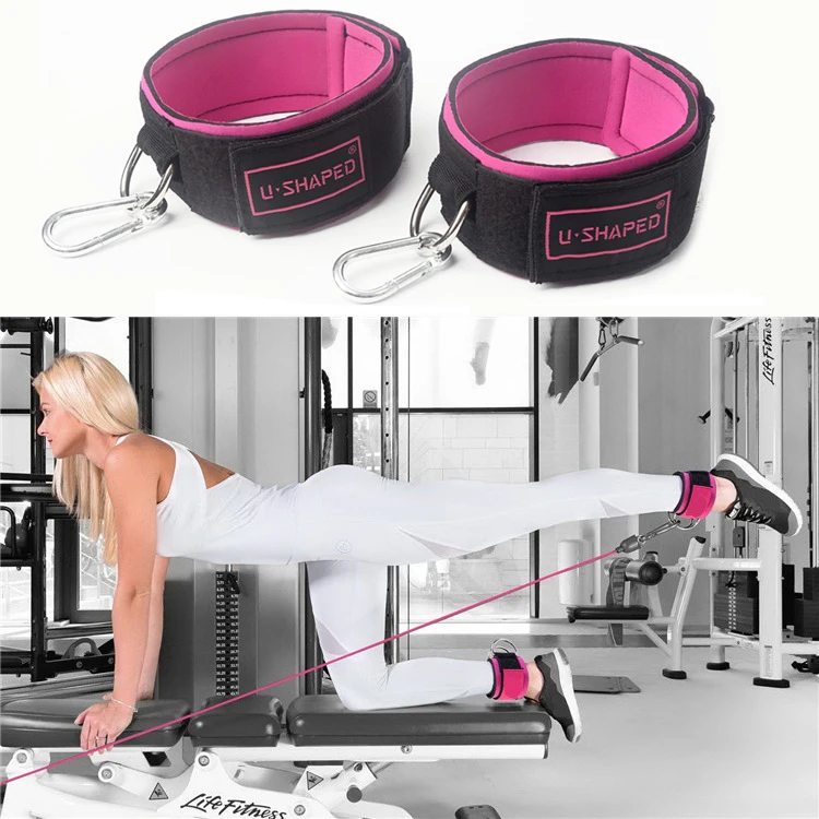 2 Piezas Correa de Tobillo para Máquina de Cable, Accesorio para Entrenamiento de Piernas, Crossfit, Culturismo, Equipo de Gimnasio