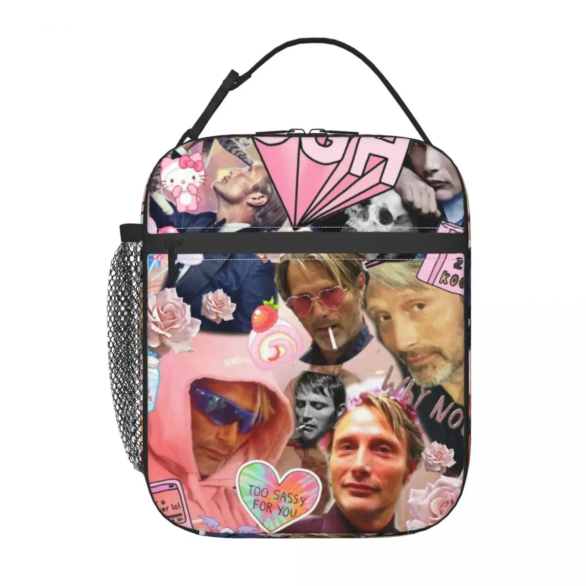 Hannibal Portable Lunch Boxes Women Waterproof Mads Mikkelsen Hannibal Face Thermal Cooler Food Insulated Lunch Bag Student