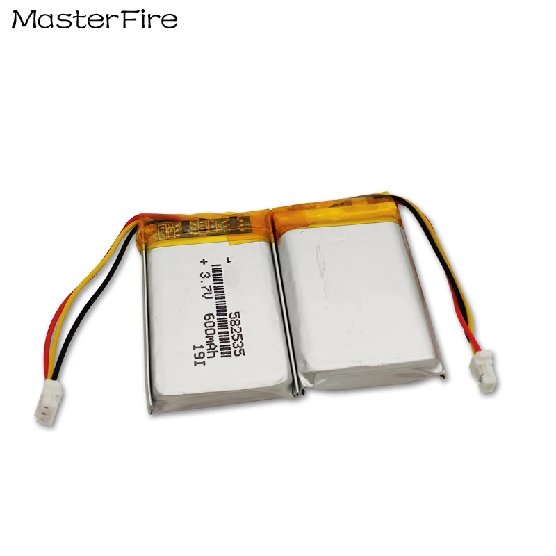2-10PCS 582535 3.7V 600mah Rechargeable Lithium Polymer Battery for Bluetooth Speaker Video Recorder Bicycle Light Camera Cell