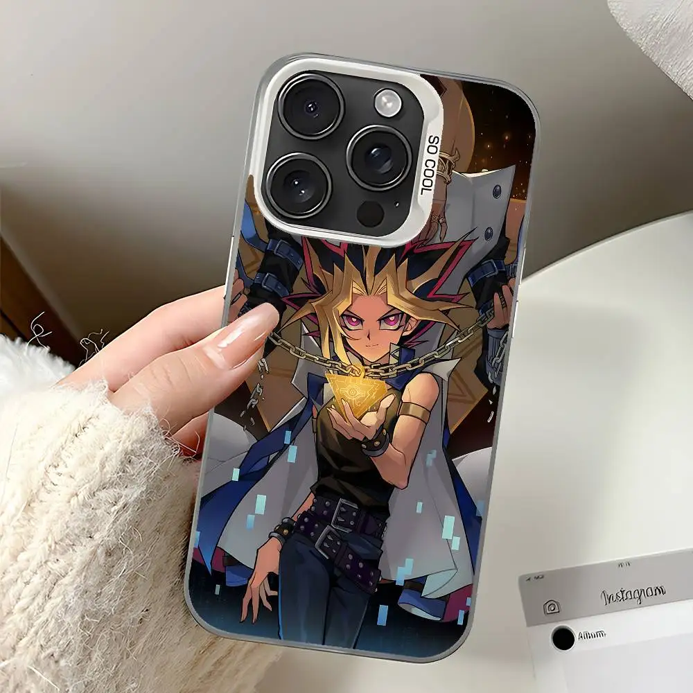 أنيمي Y-Yu Gi Oh Yugioh جراب هاتف فضي مقاوم للصدمات غطاء خلفي واقٍ لهاتف آيفون 16/15/14/13/12/11 Pro Max Plus #5
