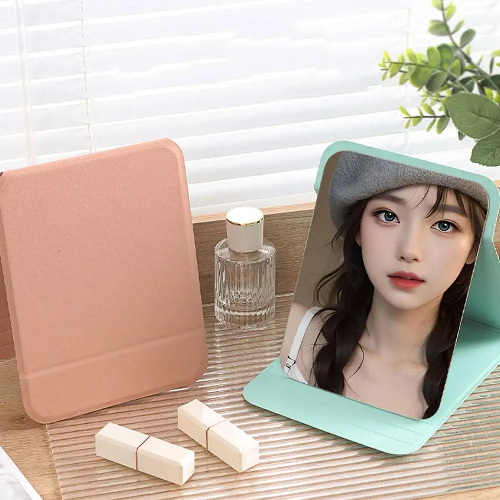 Mini specchio per il trucco portatile portatile, tavolo del dormitorio e uso in ufficio Specchio pieghevole elegante regolabile e portatile