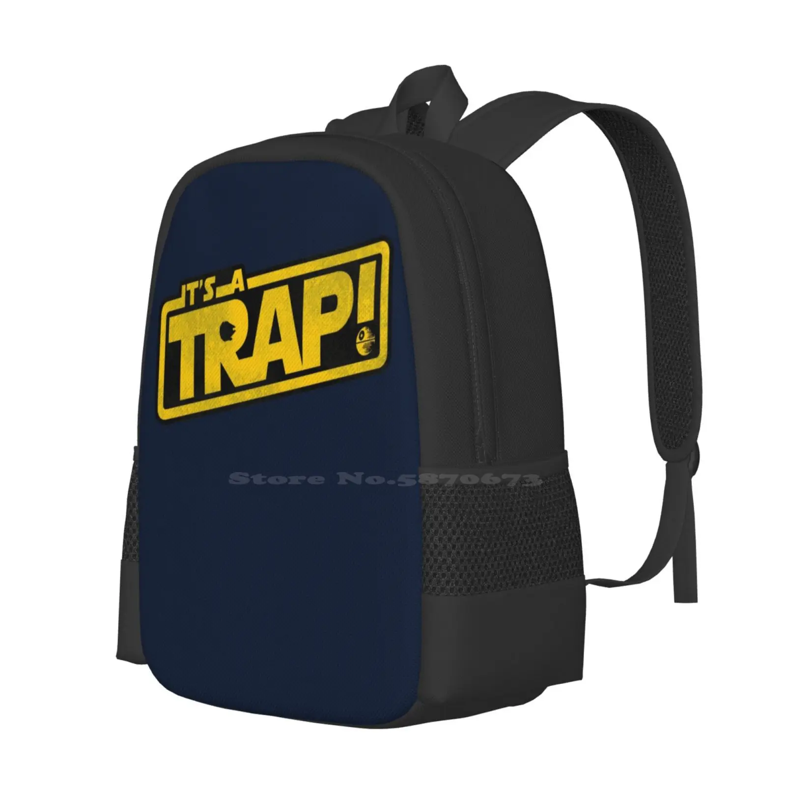 It'S A Trap! Teen College Student Backpack Pattern Design Bags Parody Pop Culture Geek Nerd Funny Typography Cool Vader Its A