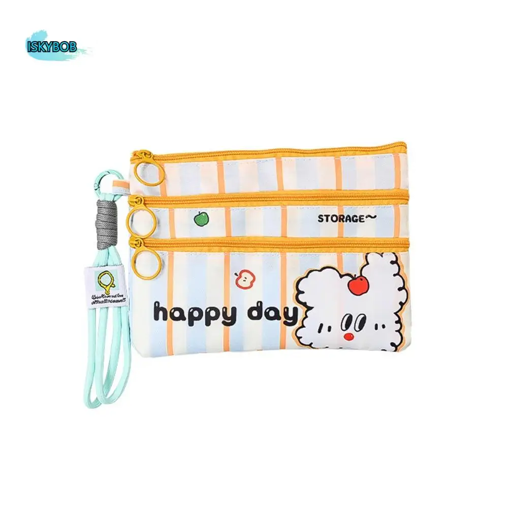 

Держатель для паспорта с несколькими отделениями для карт, кошелек синего цвета в клетку, 3-слойная портативная сумка для паспорта с медведем, мультяшный дорожный зажим для хранения паспорта