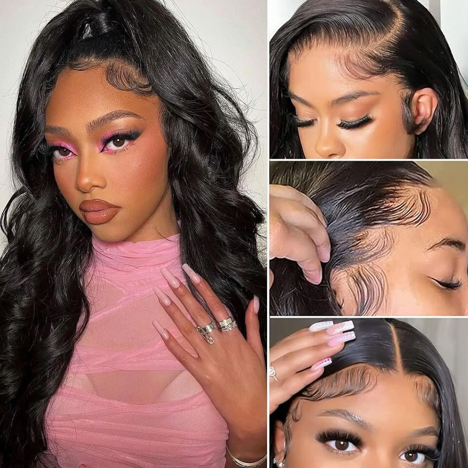 Pretty Diary 13x4 Water Wave Lace Frontal Wig Brazilian Body Wave HD Transparent Lace Front Human Hair Wigs Remy Pre Plucked