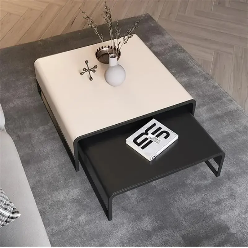 

#Modern Artificial Leather Coffee Table Living Room Furniture Sofa Side Table Small Apartment Creative Designer Coffee Tables