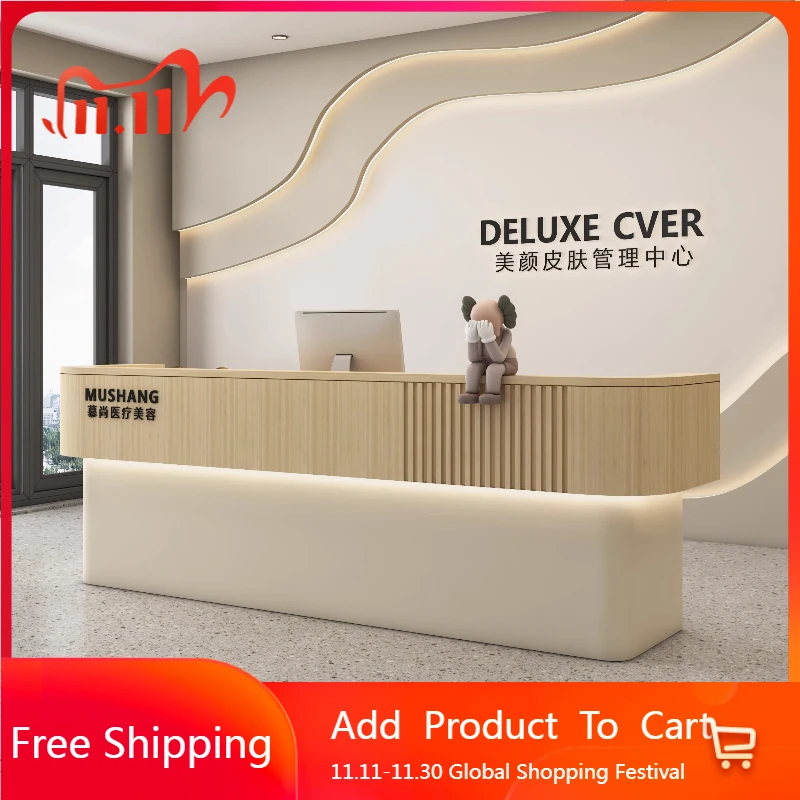 

Beauty Salon Desks Simple Modern Work Desk High Quality Design Reception Desks Cash Register Industrial Schreibtisch Furniture