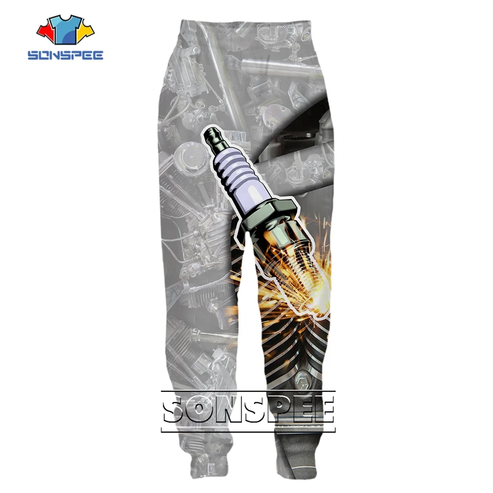 

SONSPEEPunk Retro Mechanical 3D Printing Heavy Metal Sweatpants Men Women Turbo Explosive Trouser Oversize Boxer Engine Clothing