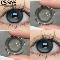 KSSEYE 2PCS Contact Lenses Myopia Black Pupils Natural Lenses Cosmetic Black Contacts Yearly 0~-8.00 Big Eye Lenses Black Lenses