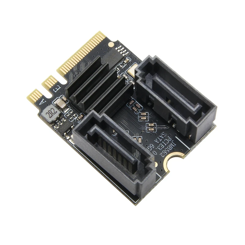 M.2 KEY A+E to 2 Ports SATA3.0 Expansion Card PCle 3.0 WIFI M.2 to for NGFF 2230 SSD Adapter Card for PC Computer