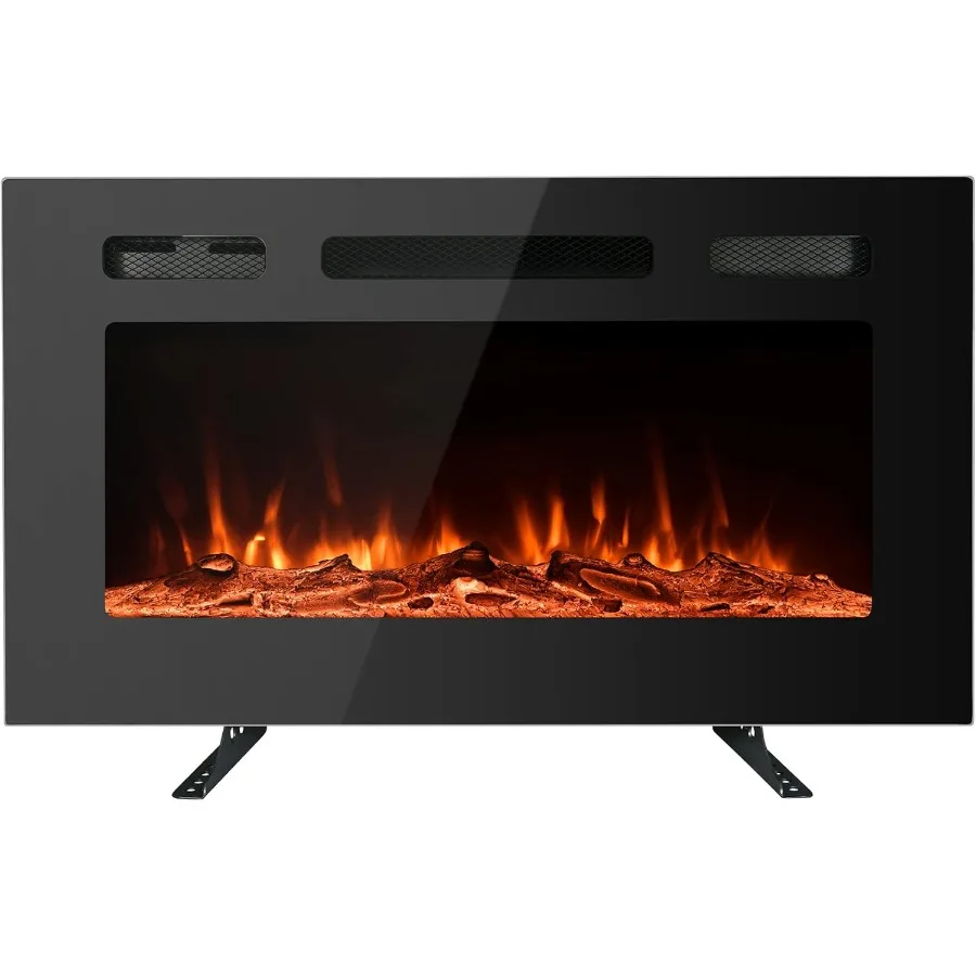 

30 Inch Electric Fireplace Insert Wall-Mounted with Remote Control Linear Design for Modern Living Room or Bedroom Heating Solu