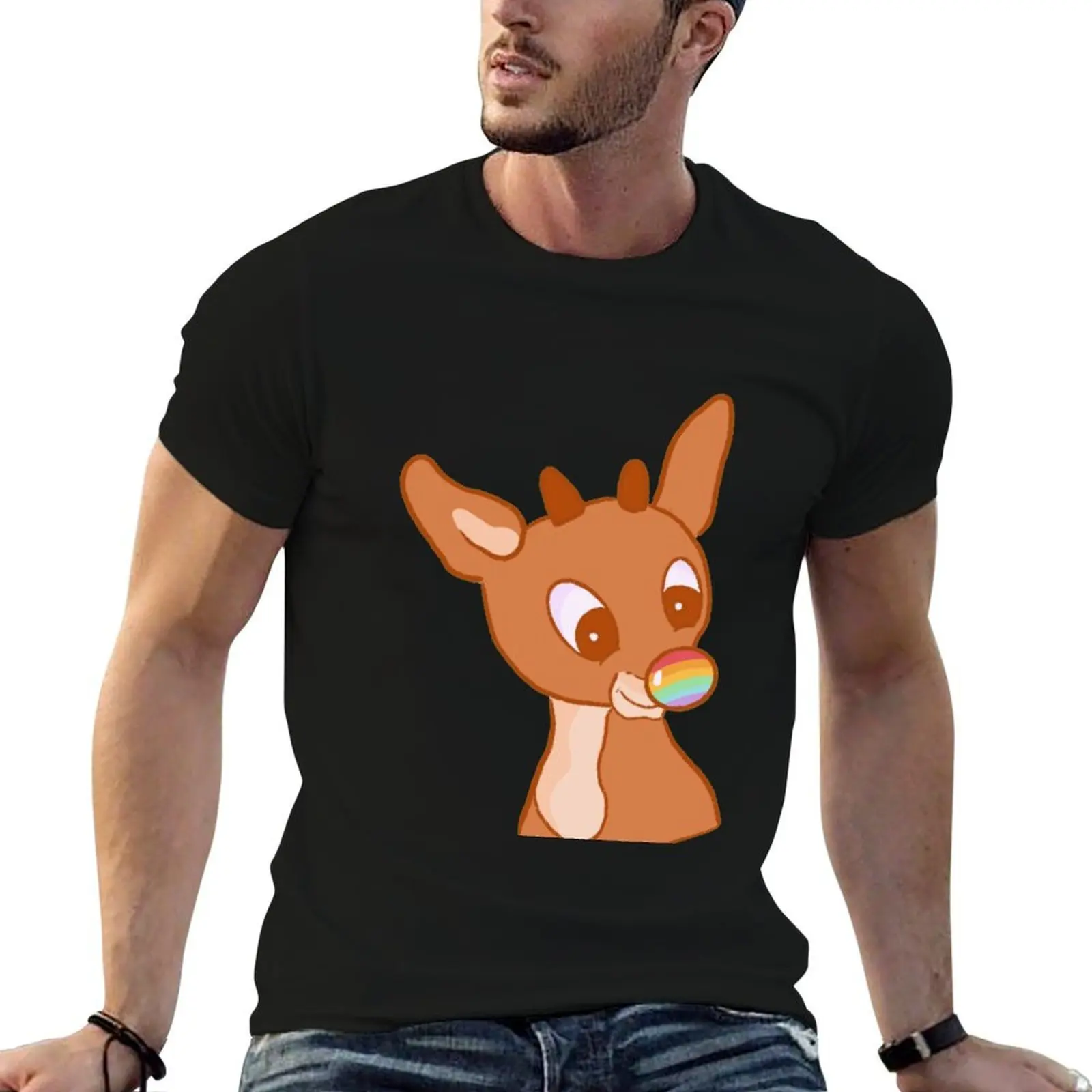 Rudolph the Gay Nosed Reindeer T-Shirt cheap stuff blue archive men t shirts high quality