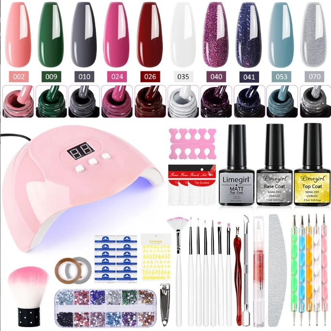 

Poly Nail Gel Full Set With 6W LED Lamp Nail Set For Beginner Nail Tips Art 3D Design Decoration Extension Manicure Tools Kit