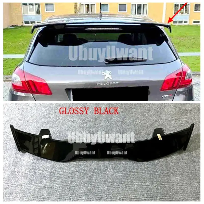 For Peugeot 308 2007 - 2015 Roof Spoiler Rear Wing Tail Lip Car Exterior Modification Upgrade Accessories