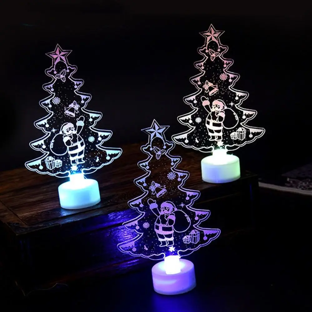 Gift Home Table Party Decor Charm Merry LED Color Changing Mini Christmas Xmas Tree LED Electronic Toys Glitter Christmas Tree