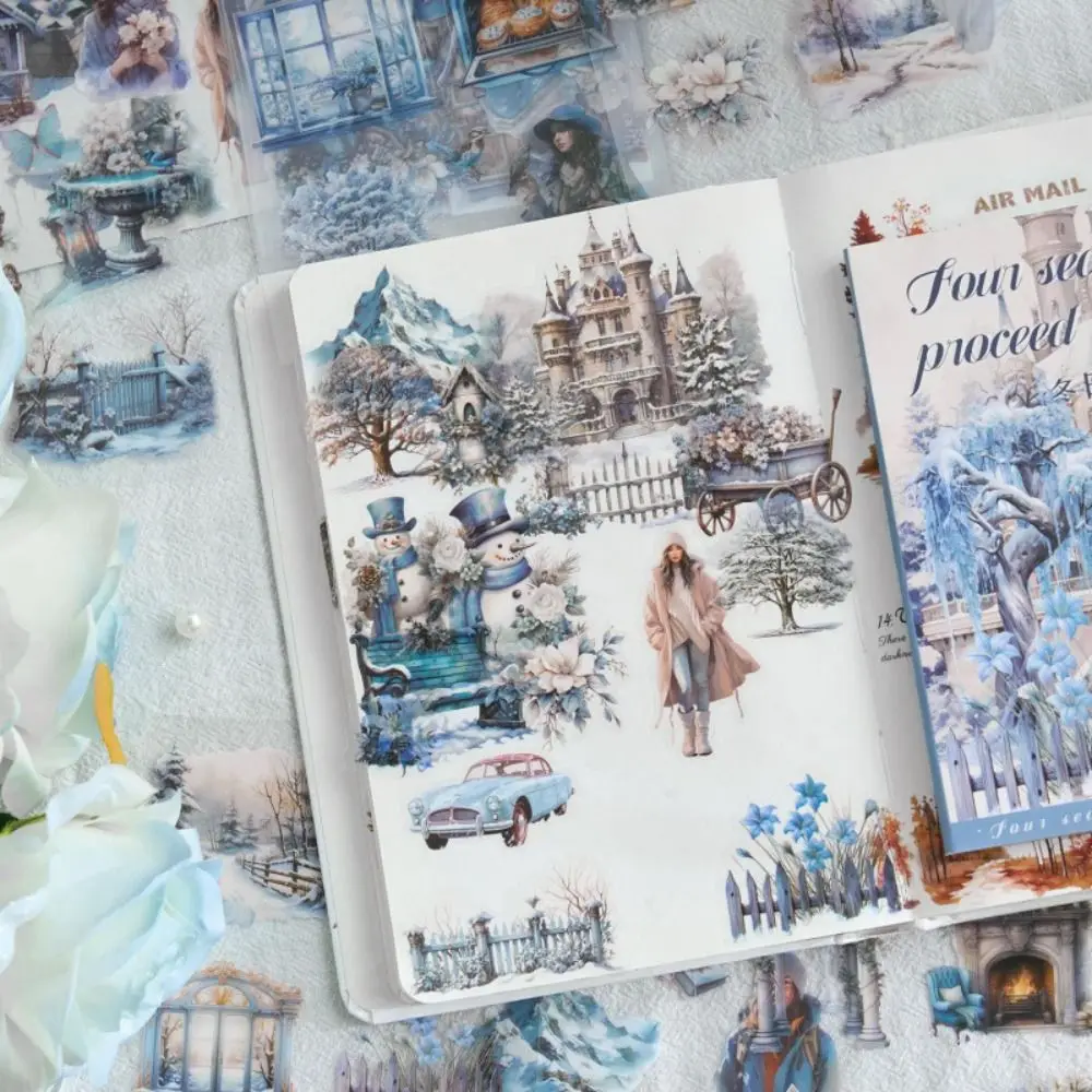 20 Teile/satz Vier Jahreszeiten Landschaft Scrapbooking Aufkleber PET Mehrzweck Garten Aufkleber Buch Gestanzte
