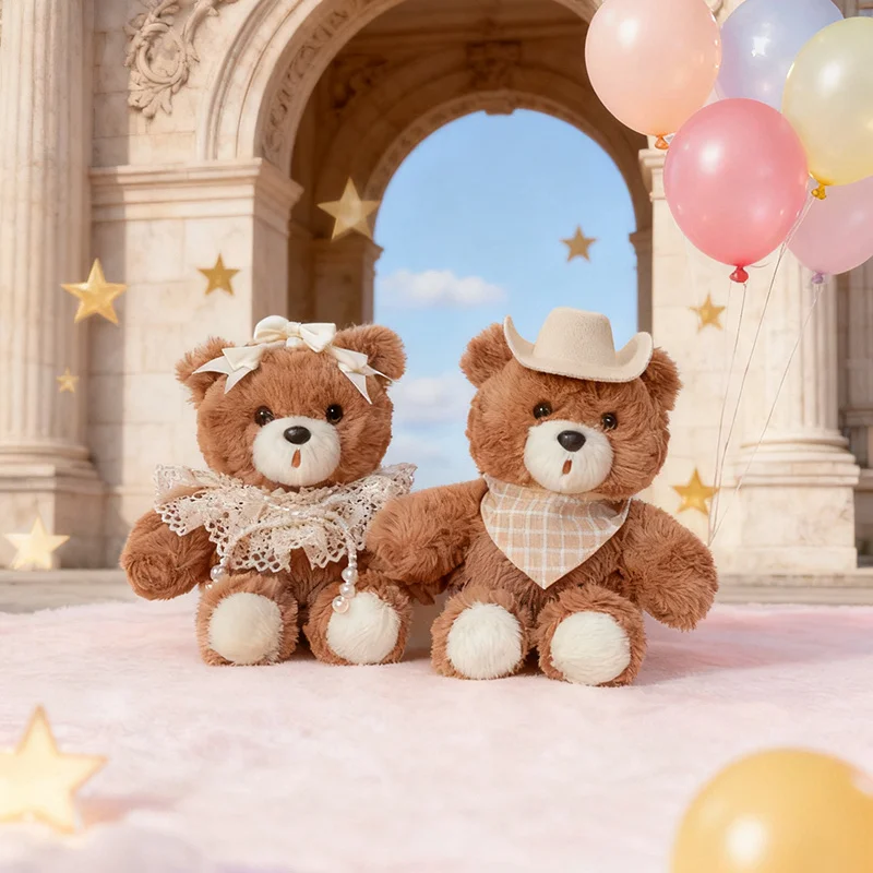 

15cm New Cute Little Bears Plush Toys Soft Stuffed Animal Cartoon Dress Up Bear Clothes Baby Appease Doll for Kids Gifts Decor