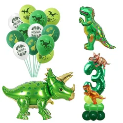 Nadmuchiwane urodziny dziecka balon w kształcie dinozaura dinozaurów artykuły do dekoracji na imprezę zwierzęta jurajskie Raptor balon Kids Dino Party Favors