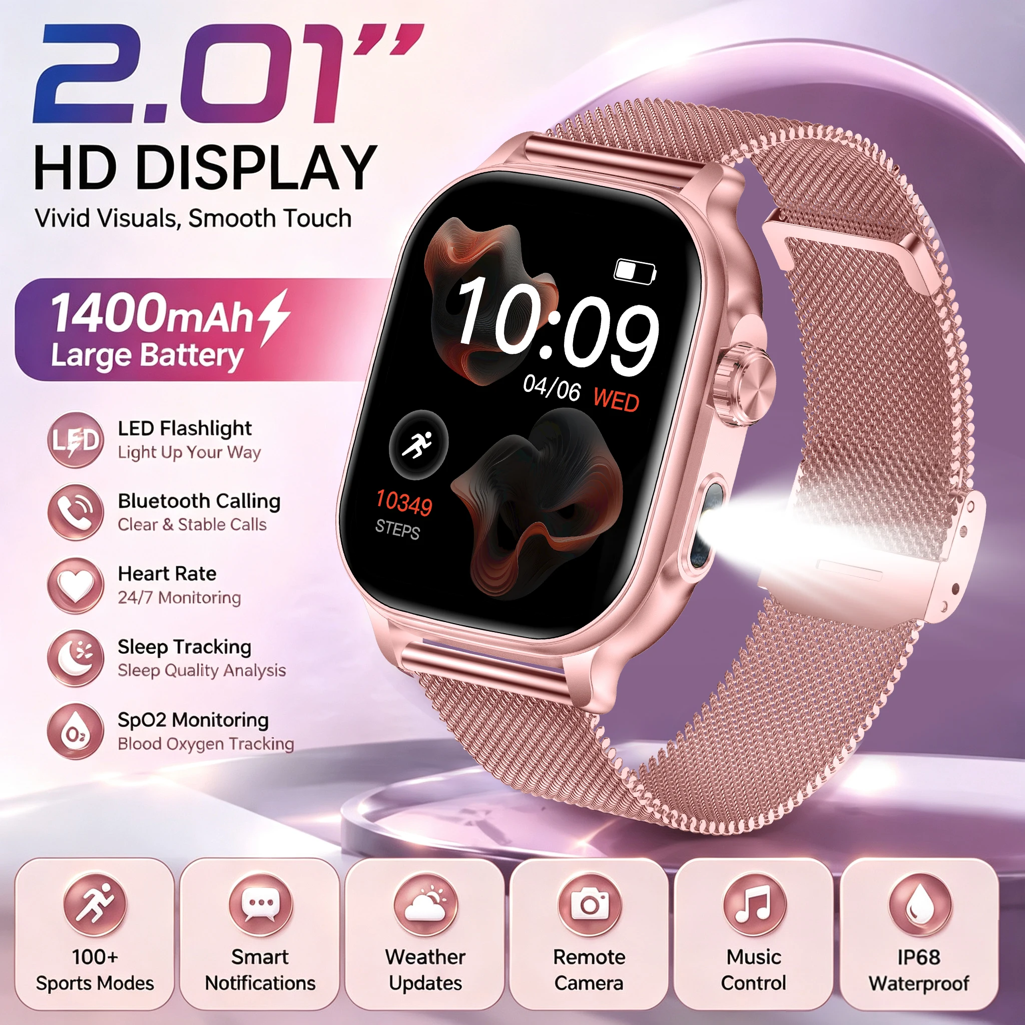 Smartwatch Sports Watches For Women - 2026 New Fashion 1400mAh Large Battery