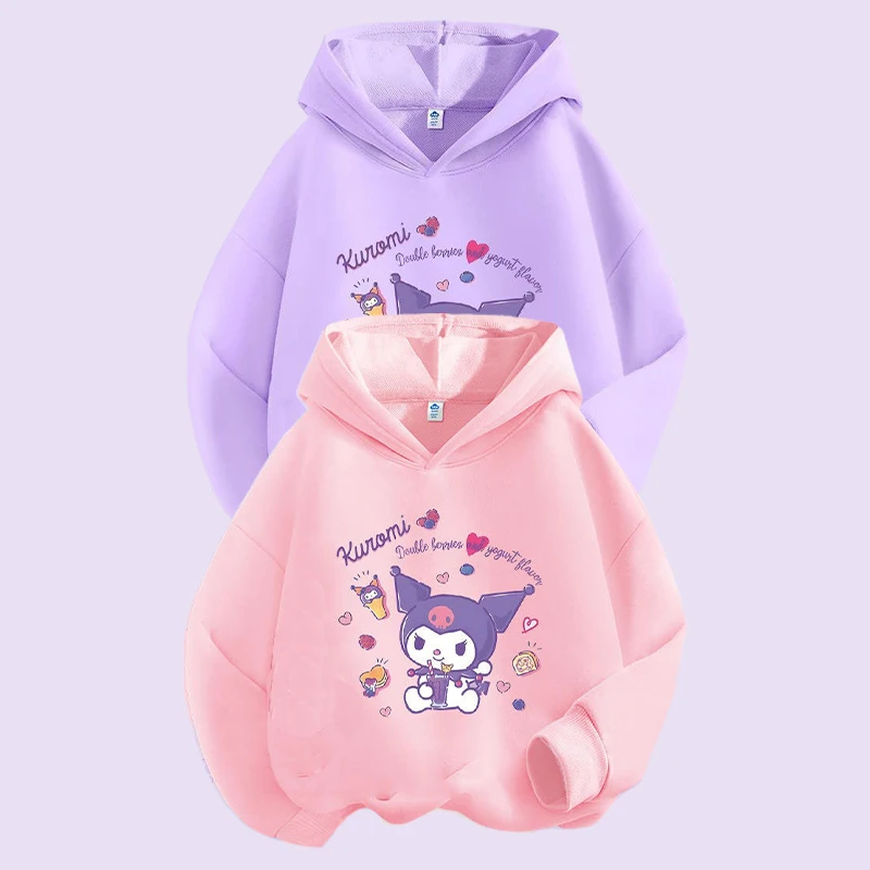 

Детский весенне-осенний комплект толстовки Sanrio с мультяшным принтом и граффити, детская одежда My Melody, свитшот для девочек
