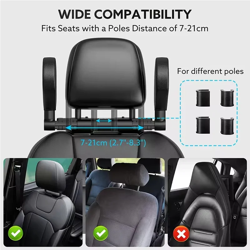 Car Seat Headrest Adjustable Side Headrest U Shaped Pillow for Chery Tiggo 2 3 4 7 8 Pro QQ Iq Fulwin Blossom Fulwin Arrizo 2024