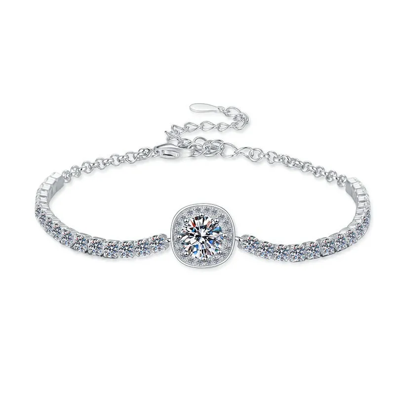 SL0007 Lefei Fashion Luxury Adjustable Classic Colorfull Moissanite Babysbreath Bracelets Women s925 Silver Party Jewelry Gifts
