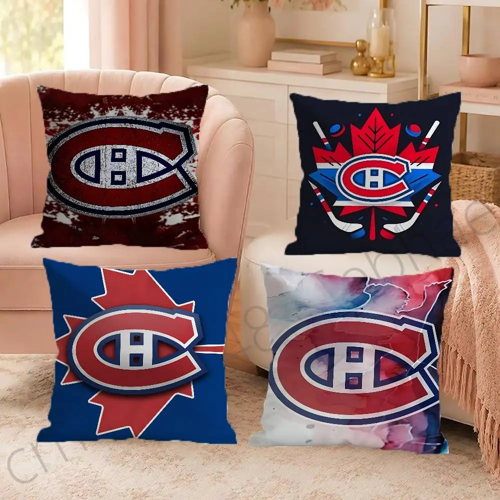 FOR Montreal Canadiens Throw Pillow Cover 2D Double-Sided Print Soft Cushion Case for Home Sofa Bedroom Car