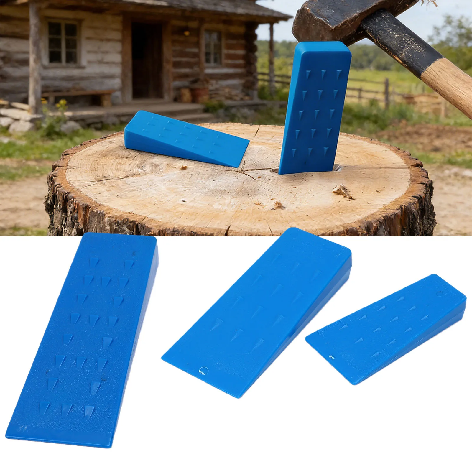 Tree Felling Wedges ABS Plastic Chainsaw Logging Wedges for Safe and Stable Wood Cutting Splitting 5.5 8 10 Inch Blue